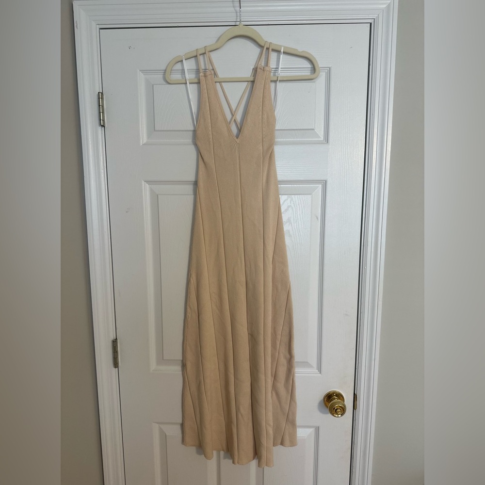 Beige Sleeveless Dress